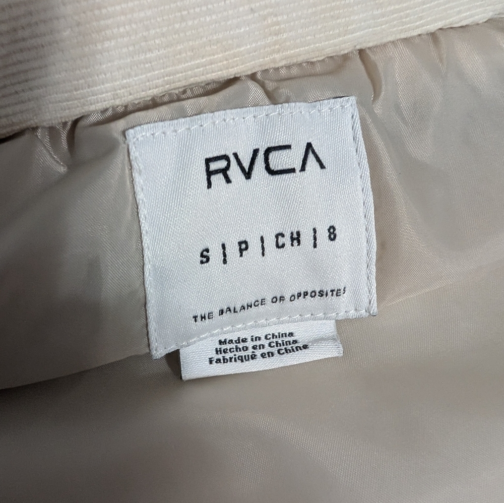 RVCA Eezeh Corduroy Puffer Jacket Size Small - Picture 15 of 16